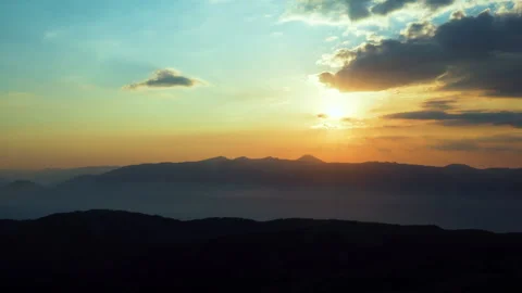 Time lapse of sunset in the mountains Stock Footage 280988135