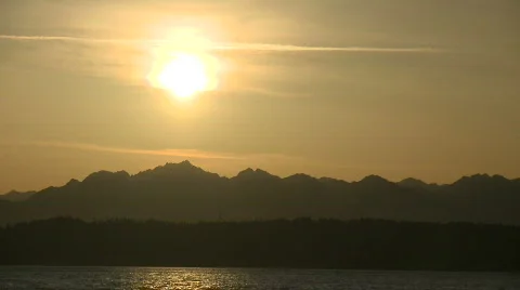 Time-lapse Sunset Mountains WS part 1 Video stock 685194