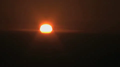 Time lapse sunset into multiple fog banks Stock Footage 12718226