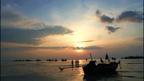 Time-lapse sunset at Naton beach Koh Samui Thailand Stock Footage 141317957