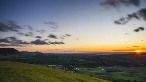 Time Lapse Sunset Nature Germany Schwäbische Alb Mountains 8K Stock Footage 176843366