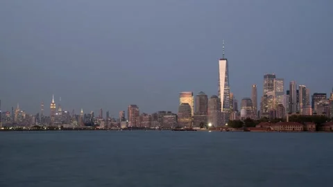 Time-lapse sunset New York Stock Footage 214722769