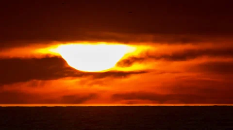 Time Lapse Sunset Into The Ocean From Santa Monica, California Stock Footage 38254337