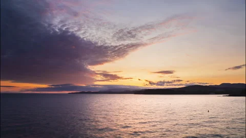 Time lapse of sunset ocean view near Sooke, BC, Vancouver Island, beautiful Stock Footage 249758594