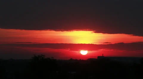 Time lapse of sunset or sunrise (reverse), 4k clip. Stock Footage 45960822