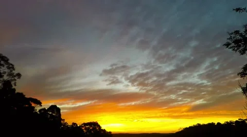 Time Lapse Sunset with Orange and Red Colors  Stock Footage 65062894