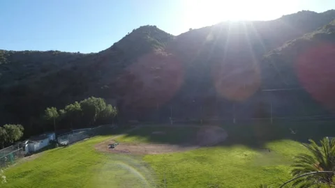 Time lapse sunset over baseball field Stock Footage 172602437