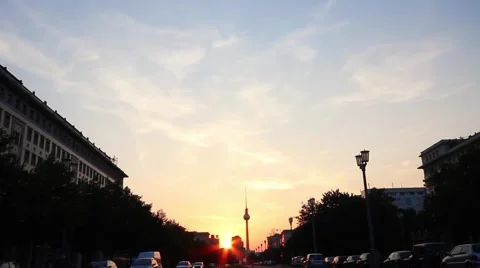 Time lapse from sunset over berlin 스톡 동영상 41667580