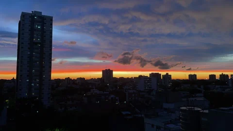 Time Lapse Sunset Over Buenos Aires Skyline Stock Footage 331450126