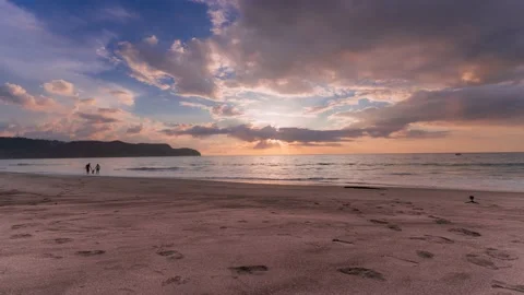 Time Lapse sunset over Cabuyal beach Video stock 169595621