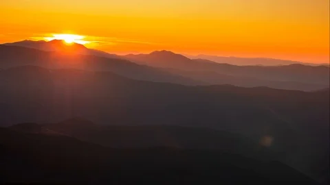 A time lapse of a sunset over the Carpathian Mountains. Stock Footage 120751026