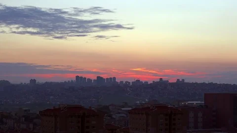 Time Lapse sunset over city, Turkey Stock Footage 76527027