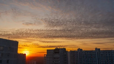 Time-lapse of sunset over the city Stock Footage 120418002