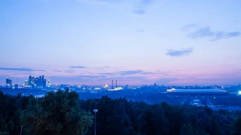 Time lapse of sunset over the city Video stock 129309388
