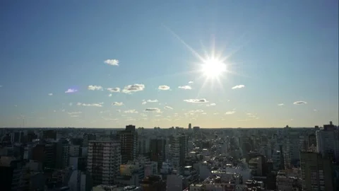 Time lapse of sunset over city of Buenos Aires, 4K Stock Footage 133612682