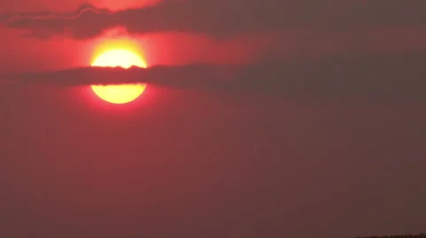 Time-lapse of sunset over the clouds 13c, CLEANED Stock-Footage 4281524