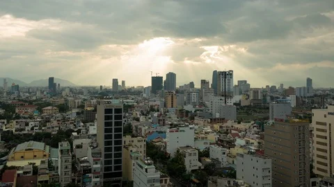 Time Lapse of Sunset over Da Nang Vietnam Stock Footage 87281439