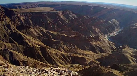 Time lapse of sunset over Fish River Canyon, Namibia, Africa. 4K. Stock Footage 43973565