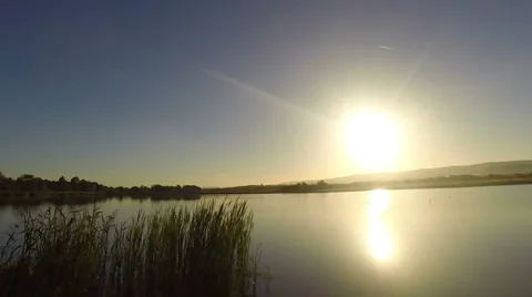 Time lapse sunset over the lake Stock Footage 42127419