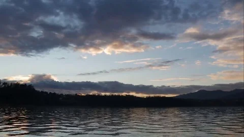 Time lapse:  sunset over lake Annone Video stock 69152735