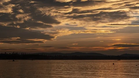 Time lapse at the sunset over the lake Stock Footage 104845704