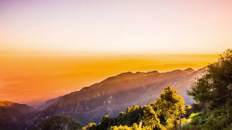 Time Lapse - Sunset over Mountain Ranges Video stock 53090588