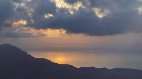 Time lapse of sunset over the mountains. Stock Footage 110876271