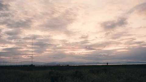 Time-lapse Of Sunset Over Mountains Stock Footage 124675041