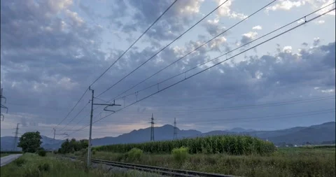 Time lapse of sunset over the mountains in summer Stock Footage 158455448