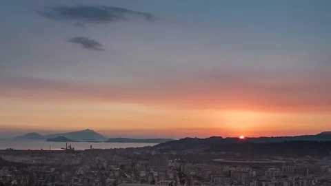 Time lapse of the sunset over Naples. Stock Footage 107671082