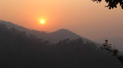 Time Lapse sunset over Nepali mountains Stock Footage 65768013