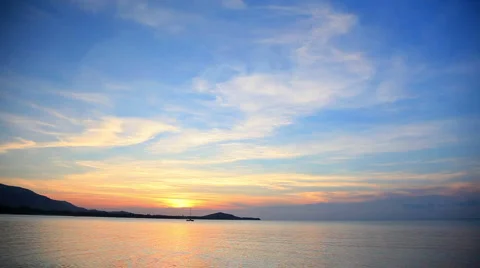  Time lapse sunset over ocean Video stock 4359805