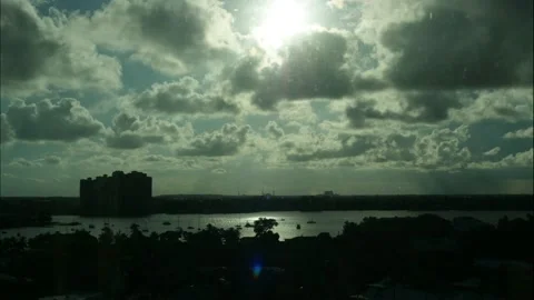Time lapse sunset over Palm Beach shores Florida storm clouds rolling in Stock Footage 213389467