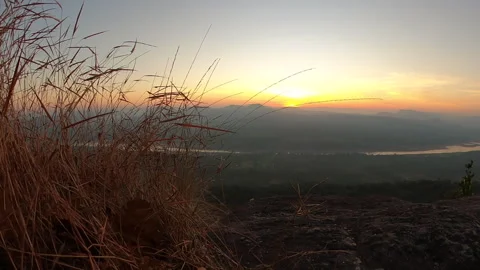 Time lapse sunset over the river Stock Footage 251697292