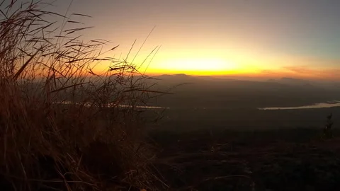 Time lapse sunset over the river Stock Footage 251697296
