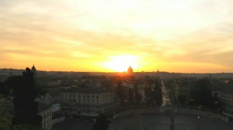 Time lapse sunset over Rome Stock Footage 790810