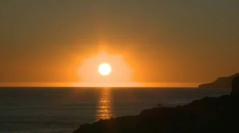 Time lapse Sunset over Sea Stock Footage 314745