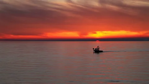Time lapse sunset over sea Stock Footage 89541038