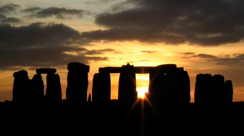 Time lapse Sunset over Stonehenge Video stock 435713