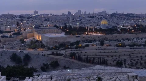 Time lapse of sunset over the temple mount in Jerusalem Stock Footage 61166586
