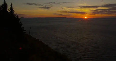 Time lapse of sunset over Thunder Bay, Lake Superior, Ontario Canada Stock Footage 86021879