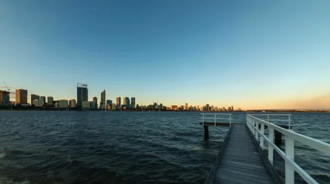 Time Lapse - Sunset at Perth City, Western Australia. Stock Footage 67762708