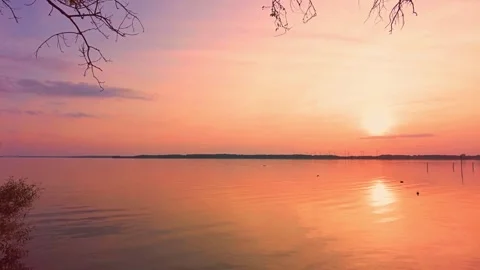 Time lapse sunset at Plauer See in Mecklenburg Western Pomerania Stock Footage 261561486