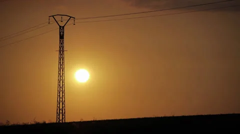 Time lapse sunset power global 1080 Stock Footage 25604974