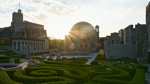 Time lapse. Sunset in Rabati Castle in Akhaltsikhe, Georgia. Stock Footage 120629890