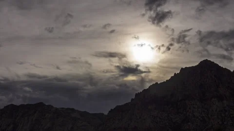 Time lapse sunset red rocks sky 1 Stock Footage 34488852