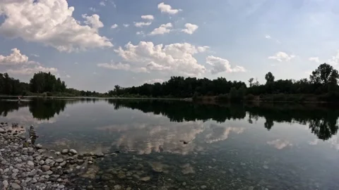 Time lapse at sunset on the river Stock Footage 201410160