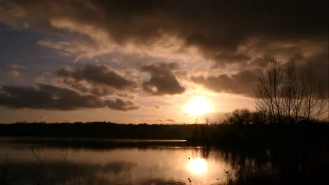 Time lapse of sunset in rural scene. Stock Footage 146756979