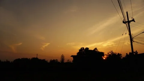 TIME-LAPSE Sunset Rural Thailand Stock Footage