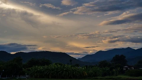 Time lapse sunset scape. Stockbeeldmateriaal 124816356